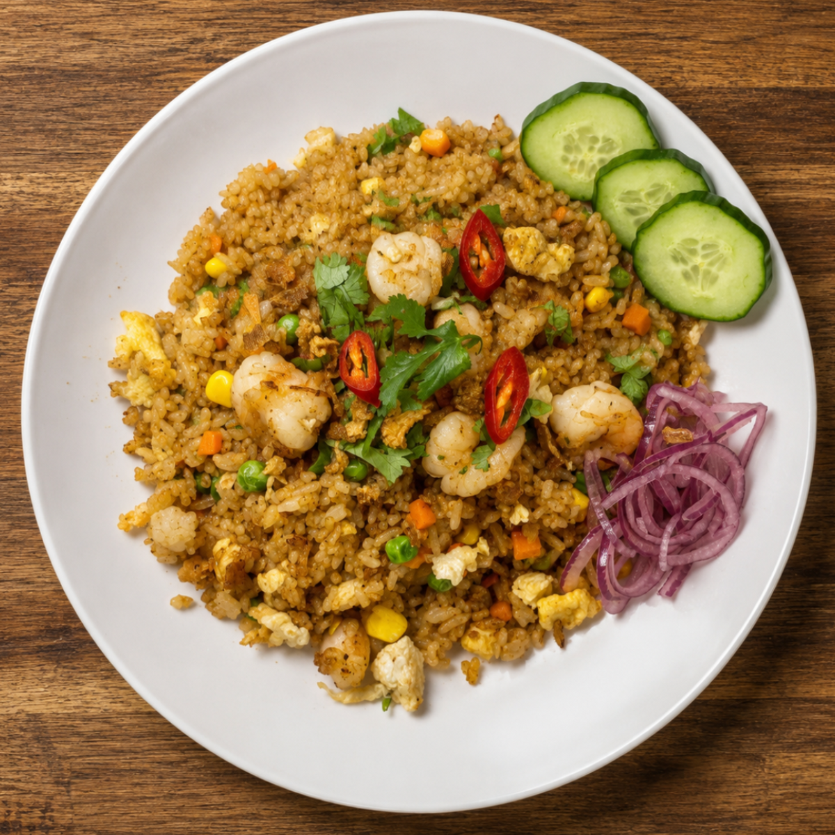 Cơm Chiên — Fried Rice with Prawns, Pork, or Chicken